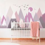 Ambiance Sticker Kinderstickers met Scandinavische bergen van Larinka, 100 x 150 cm