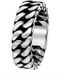 Lucardi Heren Ring schakel mat 6mm - Ring - Vaderdag Cadeautje - Staal - Zilverkleurig