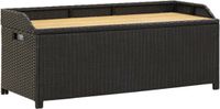 vidaXL Tuinopbergbank 120 cm poly rattan zwart