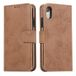 Étui portefeuille vintage 2-en-1 pour iPhone XR avec rabat détachable - Marron