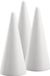 Rayher forme/figure en polystyrène cône pointu - 3x - blanc - H21 cm