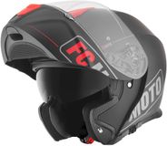 FC-Moto Novo Straight Helm - Systeemhelm - Zwart/Rood - XS
