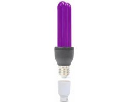 BeamZ Blacklight Spaarlamp 25W - UV Lamp met E27 Fitting en Adapter
