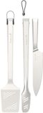Barbecook Premium set met spatel, chef mes en tang uit rvs 45.7cm