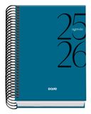 DOHE Schoolagenda 2025 - 2026 A6 Hardcover Spiraalband Zwart, Blauw
