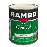 Rambo Pantserbeits Tuinhout Zijdeglans Dekkend - Gelijkmatig Vloeiend - RAL 9001 - 0.75L