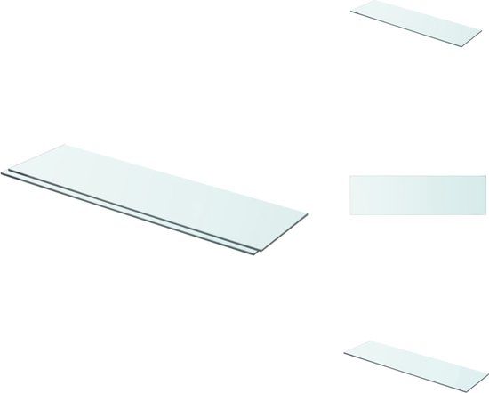 vidaXL Glazen Plank - 2 stuks - 70x20 cm - Transparant