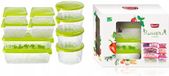 Branq - Set de 10 boîtes de conservation alimentaire - Vert - Plastique - Sans BPA - Rectangulaire - Hermétique