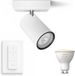 Philips Hue Kosipo Opbouwspot (Wit) - Warm tot Koelwit Licht - Incl. Hue Dimmer Switch - Wandspot of Plafondspot met 1 Lichtpunt - GU10 - Hue White Ambiance
