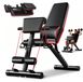 Halterbank multifunctioneel - 6-in-1 trainingsbank - 7-voudig verstelbaar - Krachttraining - Training voor borst- en buikspieren - Thuisgym - Zwart