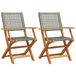 VidaXL Chaise de jardin Assise capitonnée Acacia, Polyrattan Gris 4 Pièces