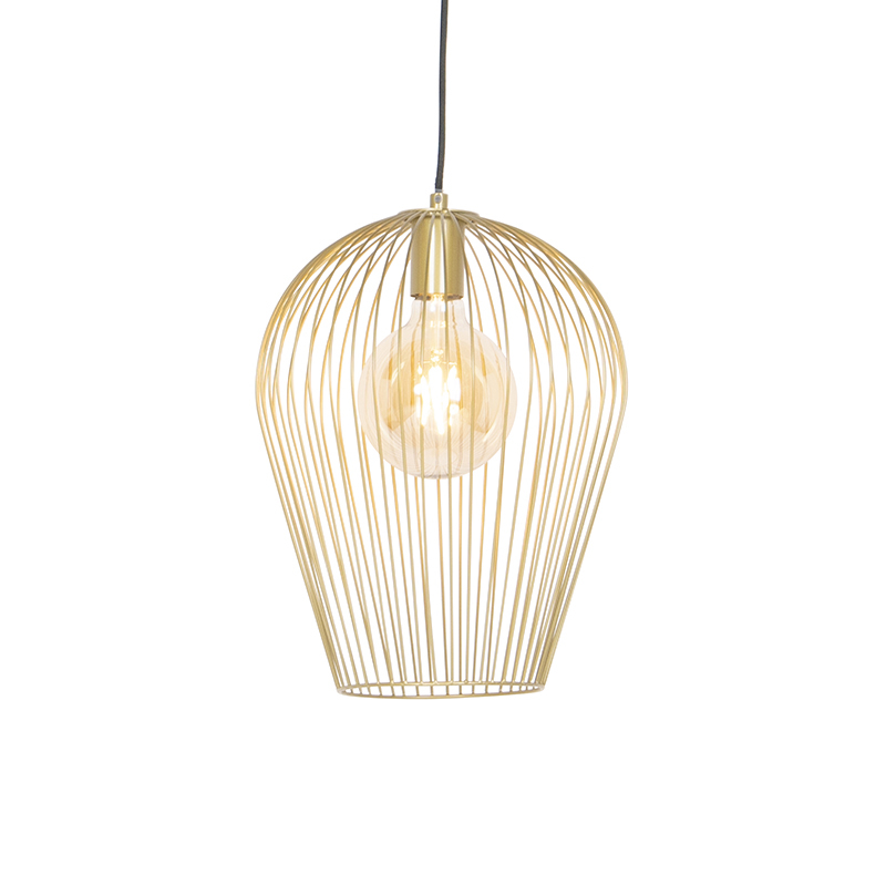 QAZQA Design hanglamp goud - Wire Ario