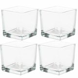 Bougie chauffe-plat sans marque/bougie chauffe-plat - 5x - carré - transparent - 8 x 8 cm