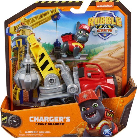 Rubble & Crew - Charger's Kraanwagen met speelfiguur - PAW Patrol