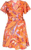 IZIA Jurk Oranje A-lijn Korte mouw V-hals Polyester