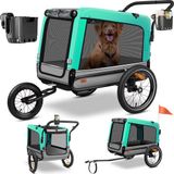 KESSER® Chariot de vélo pour chien jusqu'à 40 kg 3 en 1 Poussette pour chien - Chariot de vélo Chien Jogger - Vert menthe