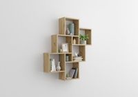 LuxeLivin' FMD Wandschap met 8 vakken artisan eikenkleurig