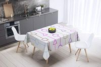 Bonamaison Tafelkleed, Anti-Mold, Sneldrogend, Waterdicht, 100% Polyester Tafellaken, Willekeurig patroon, 140 x 140 Cm - Ontworpen en Vervaardigd in Turkije