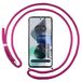 Tumundosmartphone Motorola Moto G23 transparante hanghoes met fuchsia roze koord