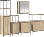 vidaXL Meuble de salle de bain, 5 pièces, chêne Sonoma et noir