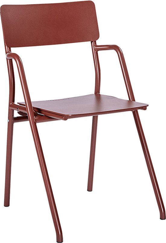 Weltevree Flip Up Chair - Red RAL 3009 - Folding Outdoor Chair with Armrests