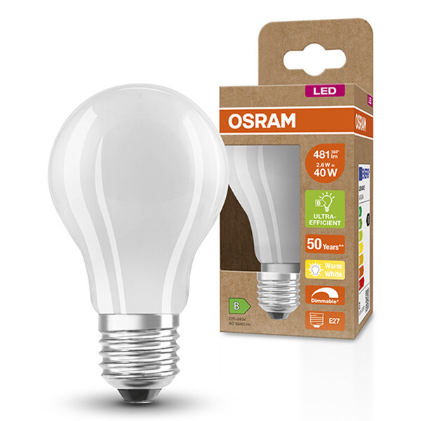 Osram Osram LED lamp E27 | Peer A60 | Ultra Efficient | Mat | 2700K | Dimbaar | 2.6W (40W)