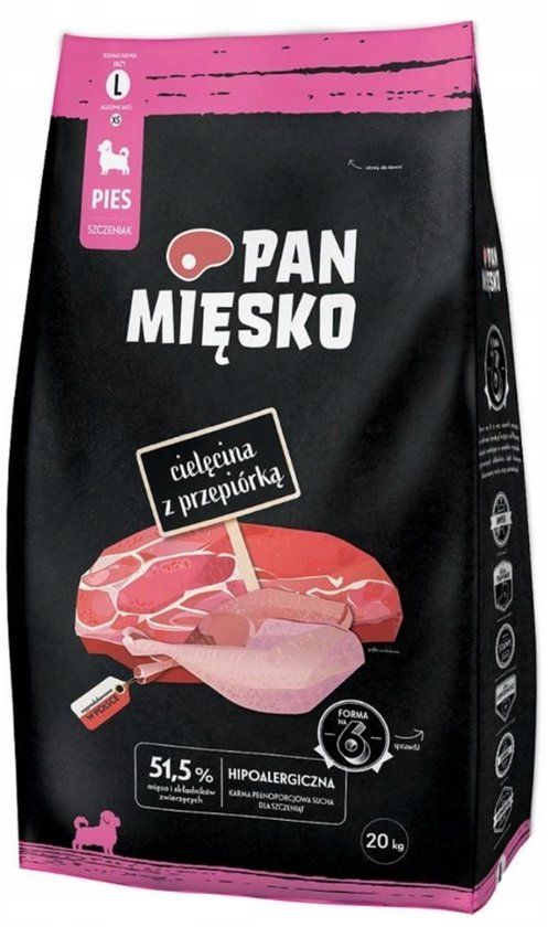 Pan Mięsko Serie - Droge Hondenvoer - Kalfsvlees en Kwartel - 20kg - Hipoallergeen