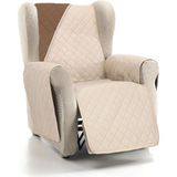 ECOMMERC3 Bankhoes voor 1-zits/relax, super verstelbaar, omkeerbaar, beige/bruin, extra zacht, 100% Made in Spain