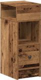vidaXL Nachtkastje met lade oud houtkleurig 25x31x66 cm