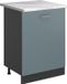 Vicco Keukenonderkast R-Line, Blauw-grijs/Antraciet, 60 cm met 1 deur marmer werkblad