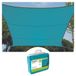 Perel Schaduwdoek 3.6 x 3.6 m, vierkant schaduwzeil als zonwering voor tuin en terras, waterafstotend polyester 160 g/m2, UV-bescherming 90%, ademend zonnedoek met RVS O-ringen, blauw