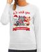 Bellatio Decorations Foute Kersttrui / sweater voor dames - We wish you - grijs - kerst katjes - dieren M