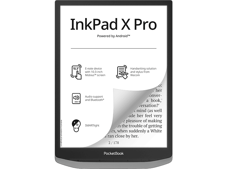 Pocketbook Pocketbook Inkpad X Pro Grijs - 10.3 Inch 32 Gb (ongeveer 24.000 E-books)