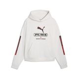 PUMA Sport Boxy Graphic fleece hoodie voor Heren, Wit, Maat M