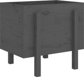 vidaXL Plantenbak 62x50x57 cm massief grenenhout grijs