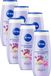 NIVEA Kids 3in1 Douche, Shampoo & Conditioner Magic berry scent - Met Biologische Aloë Vera - Voordeelverpakking - 6x 250ml