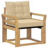 vidaXL - Buitensofa - Massief Acaciahout en Textilene - Wit
