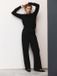 Next - Dames - Modieus gesneden petite broek met wijde pijpen en wol - Petite - Zwart