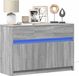 Maison Exclusive - Meuble TV avec éclairage LED, gris Sonoma, 91 x 34 x 61 cm
