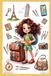Cute Traveler Girl Unlined Notebook: Mustard Yellow 6x9 Inches 120 Pages Journal for Girls, Teens & Kids, Travel Journal, Aesthetic School Supplies & Journaling Gift