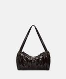 Liebeskind Berlin Leren Aktetas Faye Shiny Satchel Deep Soil donkerbruin