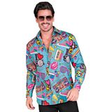 Widmann Party Fashion hemd, jaren 80-outfit, herenhemd, lange mouwen, showmen, disco fever