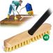 Novaliv 4X brosse de frottement en bois, petite, poils en PP avec poignées à vis pratiques, balai en quatre parties avec filetage, brosses de frottement robustes, brosse de sol pour intérieur et extérieur.