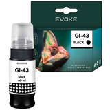 Evoke Compatible Ink for Canon Gi43Bk Gi-43Bk Gi-43 Gi43 Black 60 ml 3700 Pages Pixma G540 G550 G640 G650