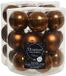 Decoris Kleine kerstballen - 54x st - kaneel bruin - D4 cm - glas - kerstversiering