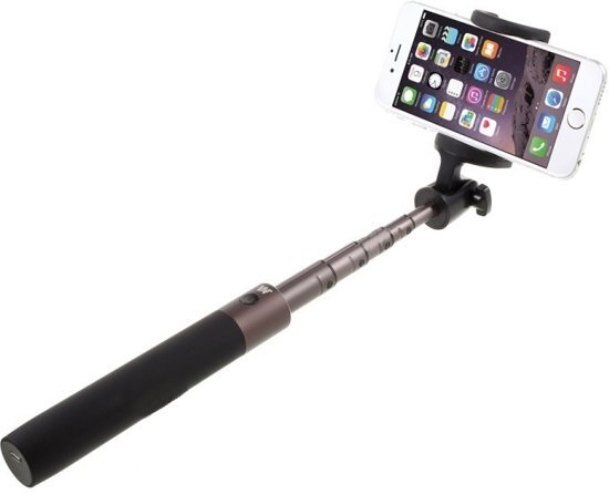 Ntech 3 in 1 Bluetooth Selfie Stick Foldable Monopod Apple iPhone Xs(Max)/ Samsung Galaxy S10(+)/Huawei P30 Pro - Zwart