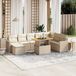 Maison Exclusive - Ensemble de jardin pour le jardin, 9 pièces, avec coussins, beige, en polyrotin