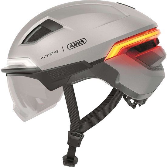 Abus HYP-E B.LACE Fietshelm - Zilver - Maat M (54-58cm) - Met Vizier & Oorbeschermers