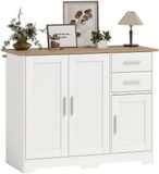 HOMCOM Dressoir - Panneau de particules - 100x40x78cm - Blanc