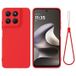 Motorola Coque Motorola Moto G37/G37 Power/G47 en silicone liquide avec dragonne - Rouge